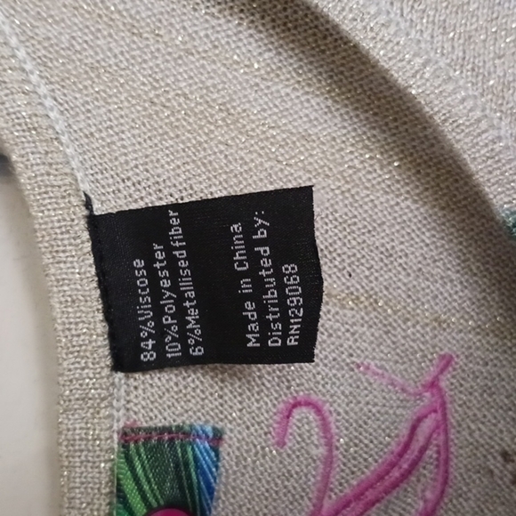 DESIGUAL Boho Dolman Sleeve Floral Mettalic Disco Mini Dress, Sz M - Picture 3 of 15